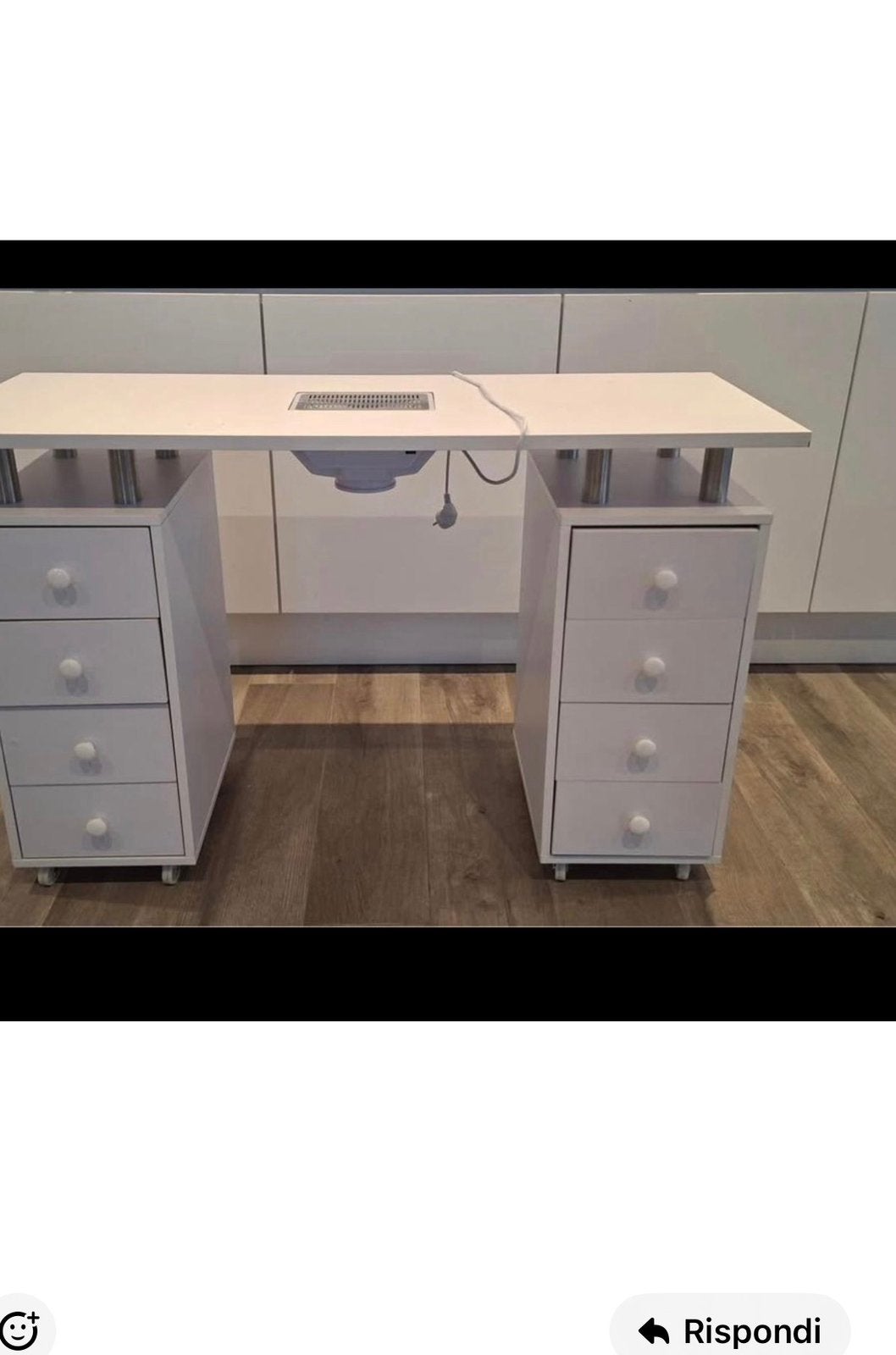 Table de manucure moderne avec tiroirs et ventilateur, Maison & Meubles, Enlèvement, Avec tiroirs, Comme neuf