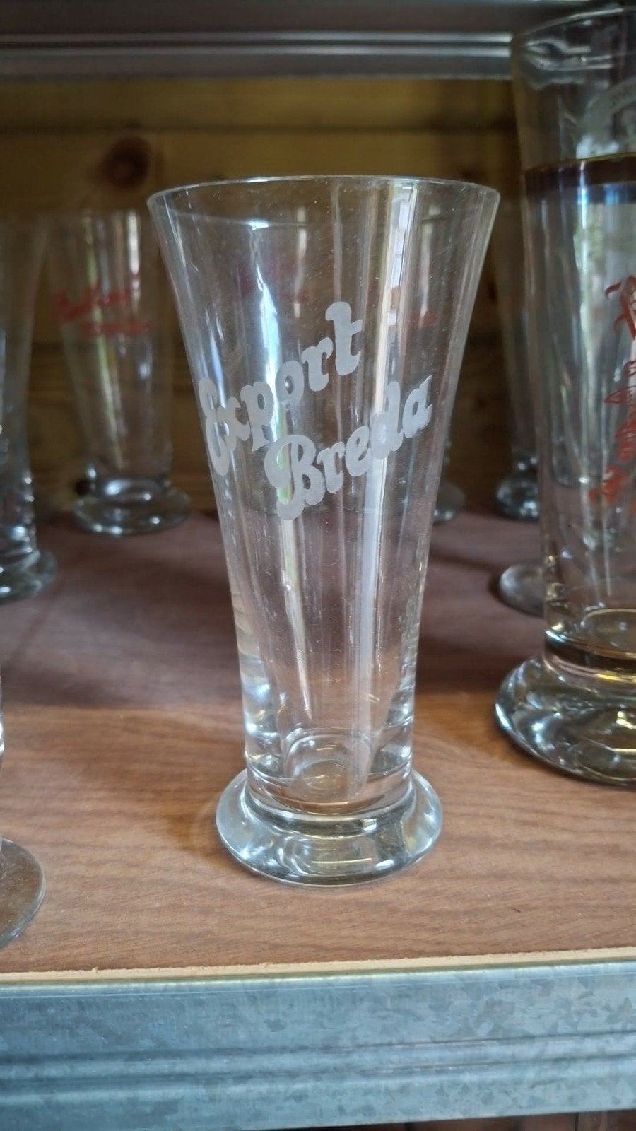 Oud gezuurd bierglas export breda, Ophalen of Verzenden