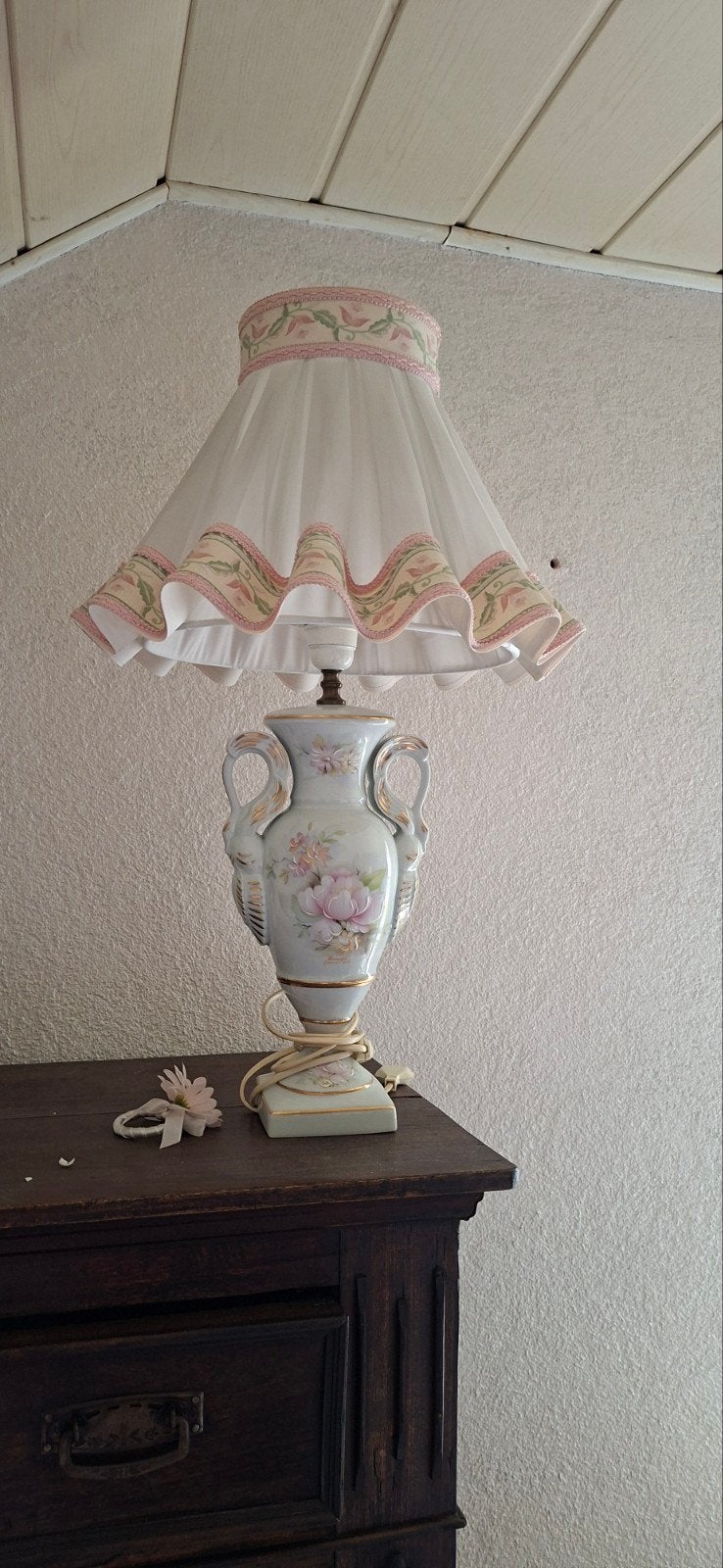 Grote limoges porselein lampeder, Ophalen of Verzenden