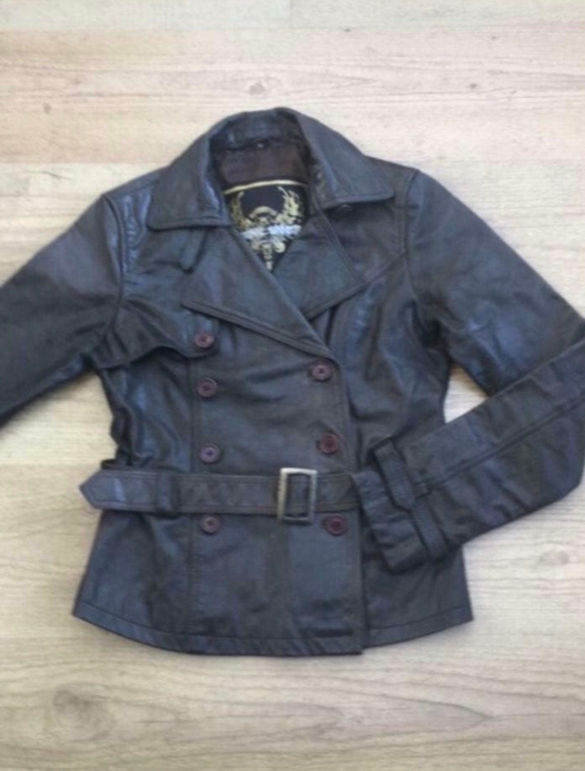 Lederen vest Original Sinner Small, Ophalen, Bruin, Jasje, Maat 36 (S)