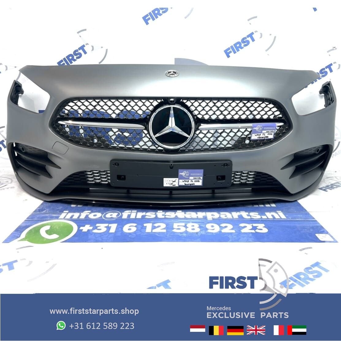 W247 B KLASSE FACELIFT AMG VOORBUMPER COMPLEET + STARS GRIL, Gebruikt, -, Voor, Ophalen of Verzenden