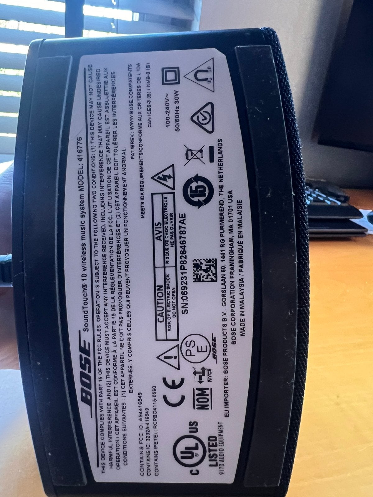 Soundtouch 10, Enlèvement, Comme neuf