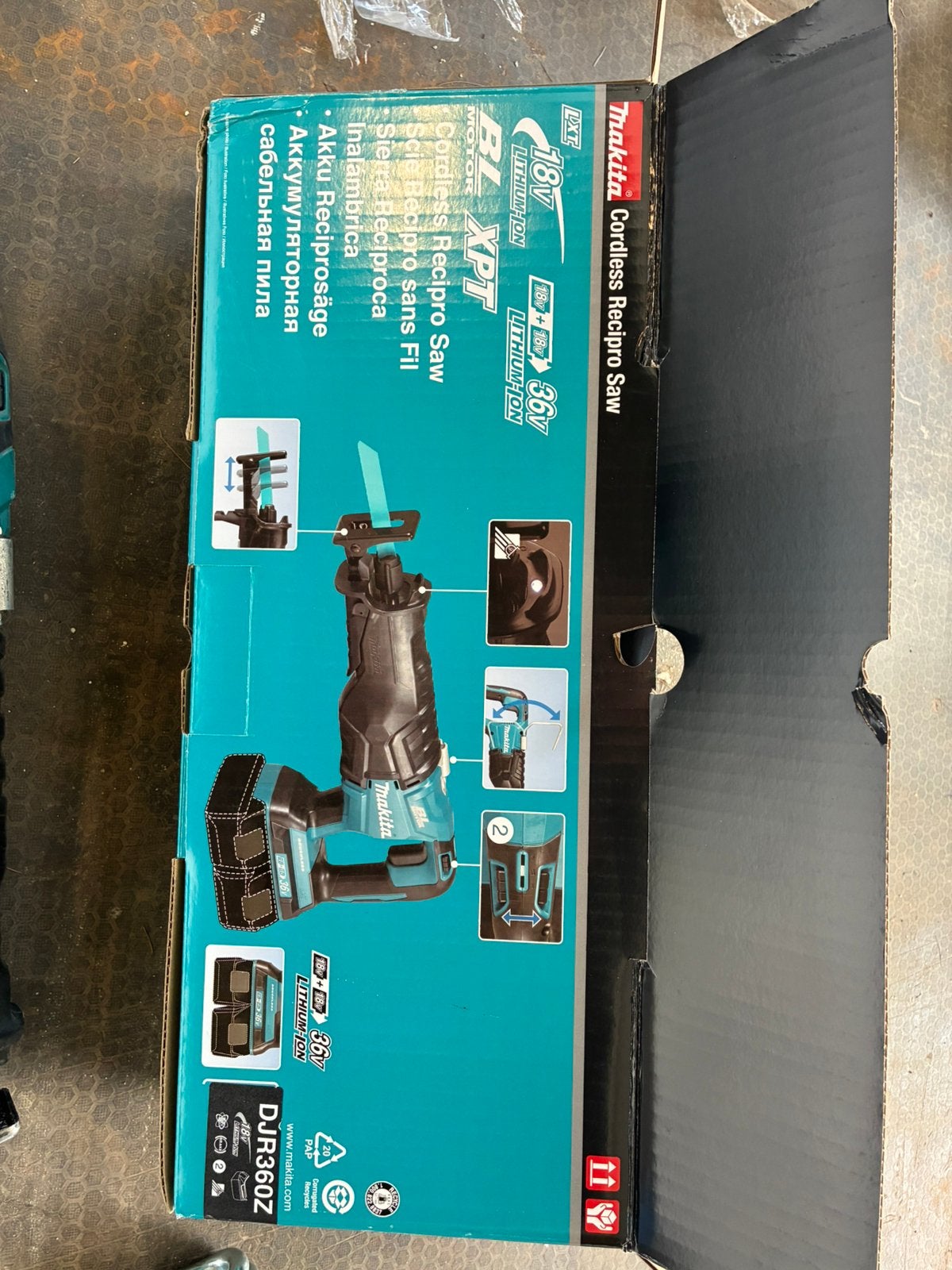 Makita recipro zaag 2x 18 v, Ophalen, Zo goed als nieuw, Reciprozaag