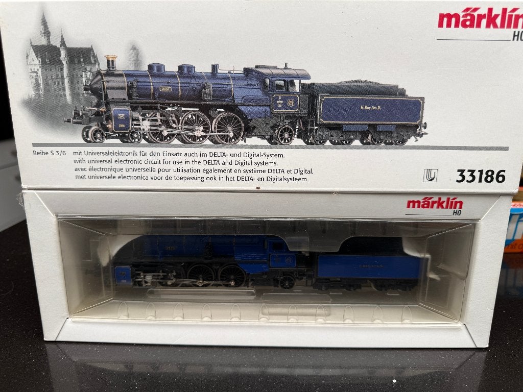 Märklin 33186 H0 - Locomotive à vapeur S 3/6 bleue numérique, Analogique, Enlèvement ou Envoi, Courant alternatif, Comme neuf