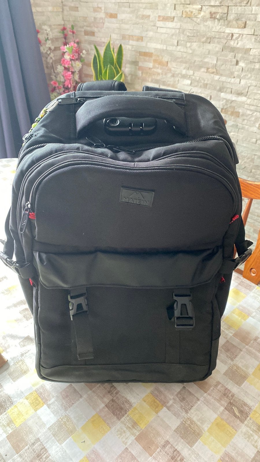 Matein Rolrugzak  met Wielen  en Regenhoes, Computers en Software, Laptoptassen, Zo goed als nieuw, Rugzak, 17 inch of meer, Overige merken
