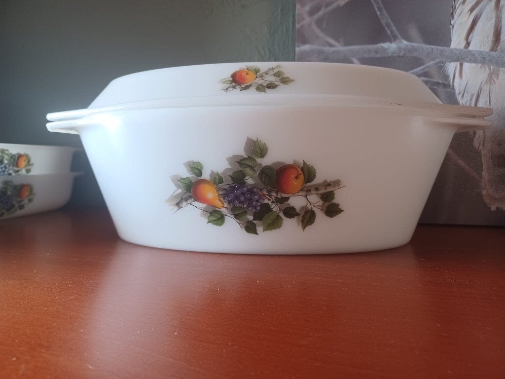 Plat de cuisson vintage Arcopal France « Fruits de France », Antiquités & Art, Enlèvement ou Envoi