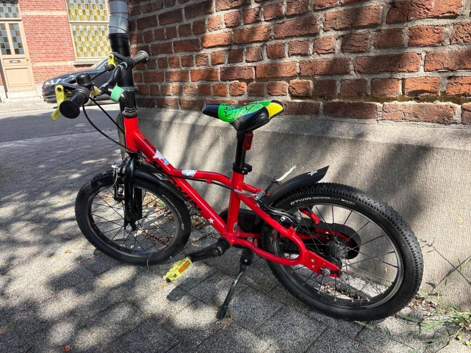 16 inch rode kinderfiets Btwin Decathlon, Fietsen en Brommers, Ophalen, Gebruikt, Velgrem, 16 tot 20 inch