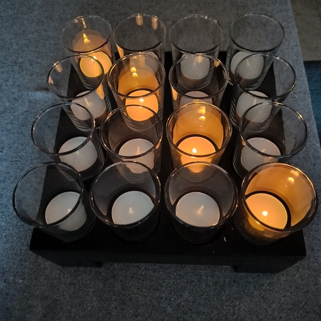 Exclusieve houten decoblok met 16 glaasjes, Huis en Inrichting, Ophalen, Nieuw