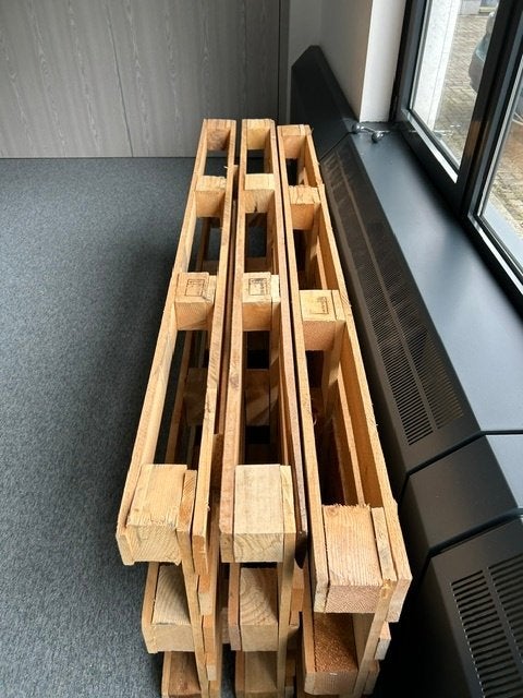 3 houten paletten 2 meter lang droog, Tuin en Terras, Ophalen