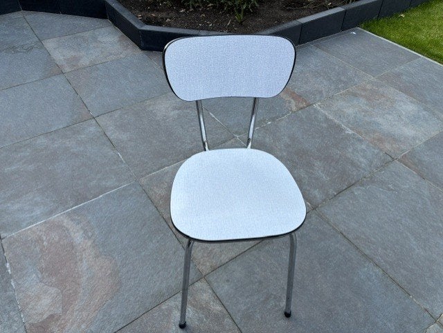 Ensemble de 4 chaises de cuisine vintage formica gris clair, Enlèvement, Autres types