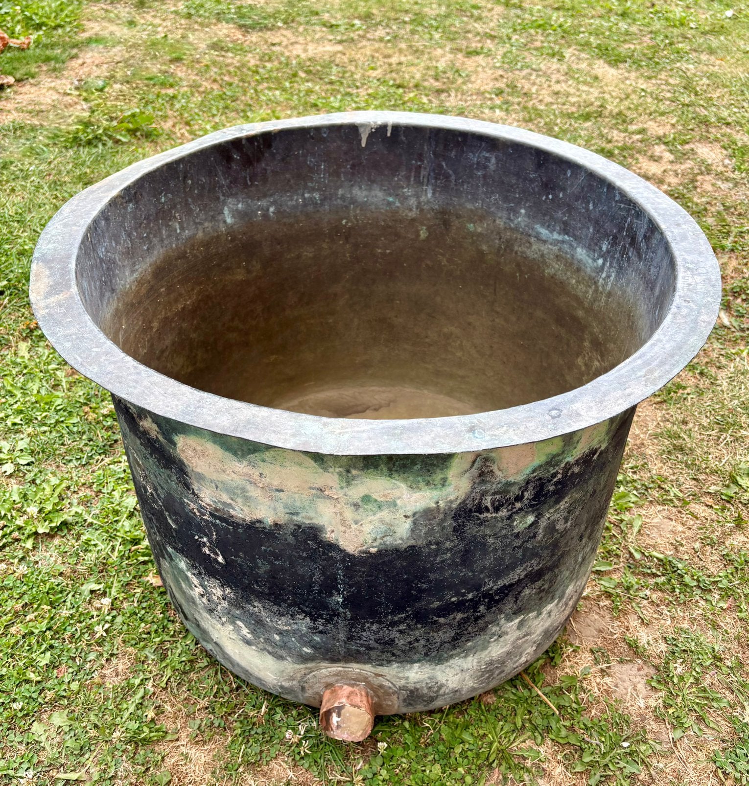 Antieke koperen Ketel van 140L Unieke boomkuip/plantenbak, Ophalen, Koper