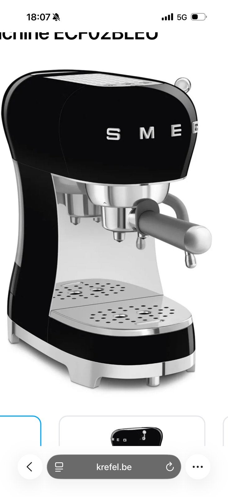 Machine a cafe Smeg noir jamais déballé, Enlèvement, Comme neuf