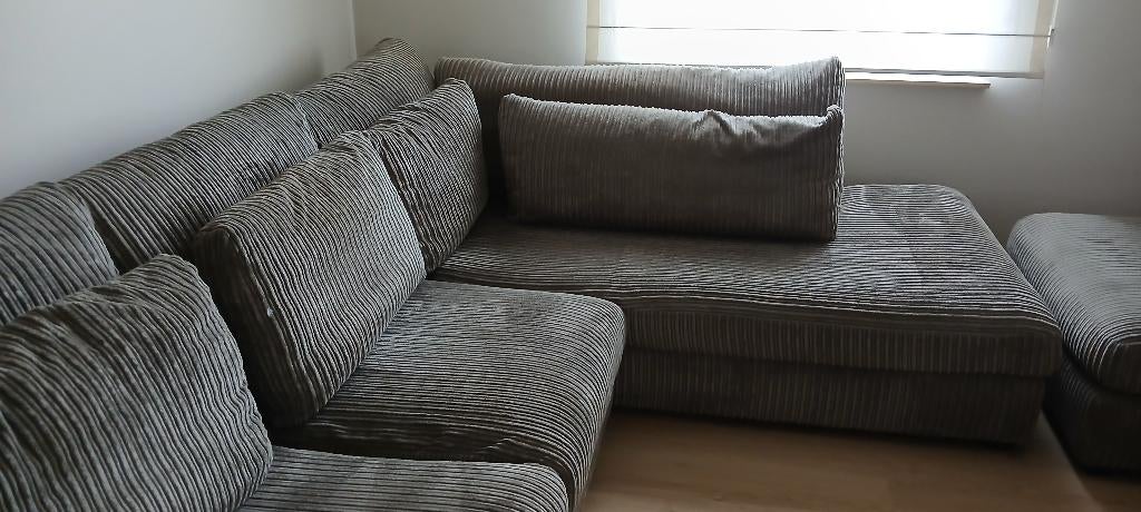 Canapé d'angle, velours, 2 ans, parfait état, bonne affaire, Enlèvement, Comme neuf, Tissus, Comfort, lounge