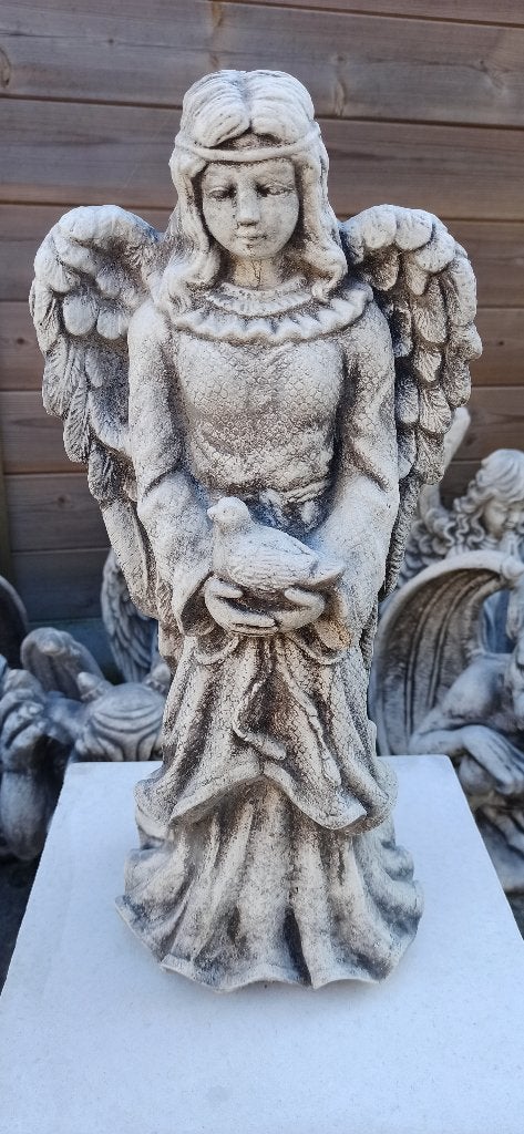 ange avec colombe en béton, Enlèvement, Neuf, Béton, Ange