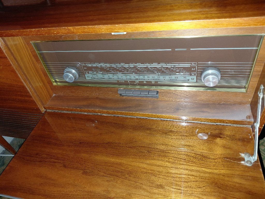 Antieke draaitafelkast voor radio, Antiek en Kunst, Ophalen