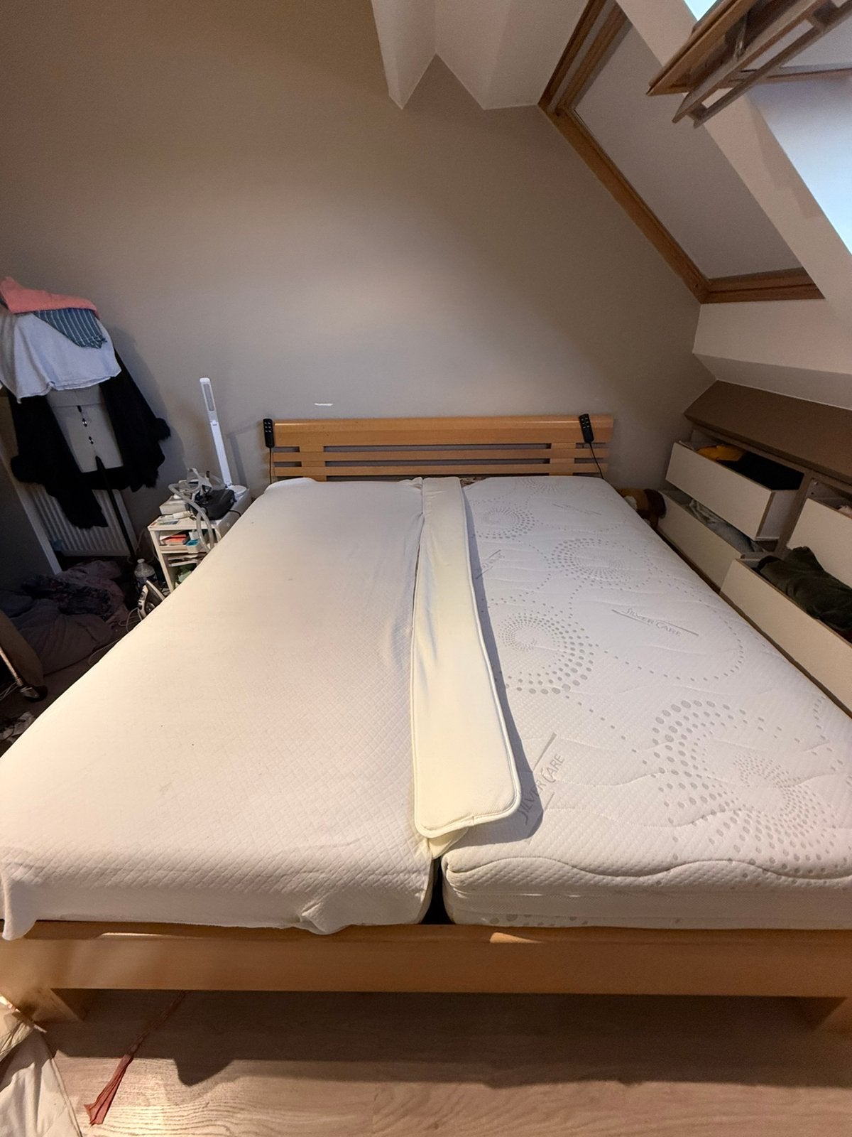 Lit électrique pour 2 personnes., Ophalen, Beige, Tweepersoons, Zo goed als nieuw