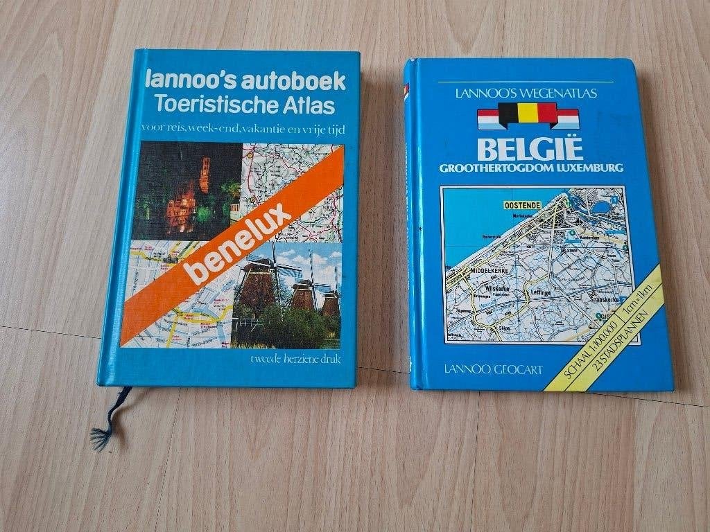 Vintage : Lannoo's Wegenatlas BE + Lannoo's autoboek Benelux, Ophalen of Verzenden, België