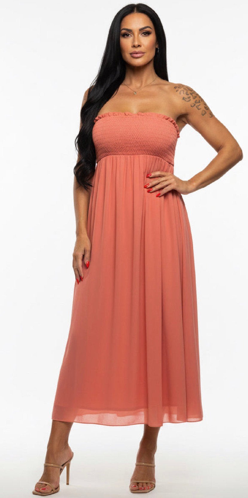 Nieuw 590€ emporio armani strapless jurkrok 36/38 ok 40, Kleding | Dames, Ophalen of Verzenden, Nieuw, Roze