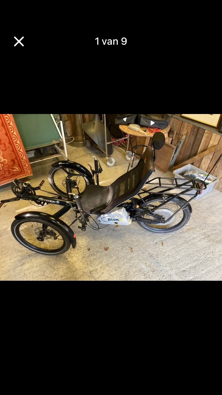 Ligfiets trike scorpion hp velotechnik , bionx, Vélos & Vélomoteurs, Cyclomoteurs | Tomos, Enlèvement, Utilisé