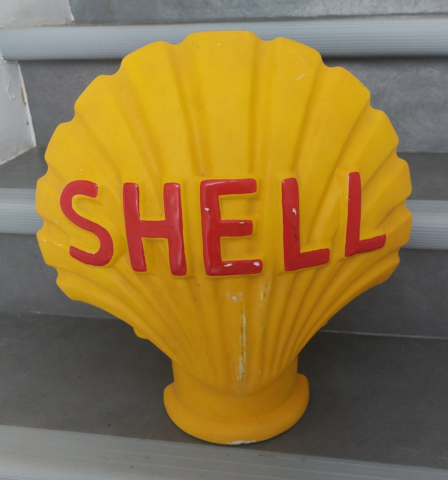 Vintage schelppleisterwerk, Ophalen of Verzenden, Gebruikt, Reclamebord