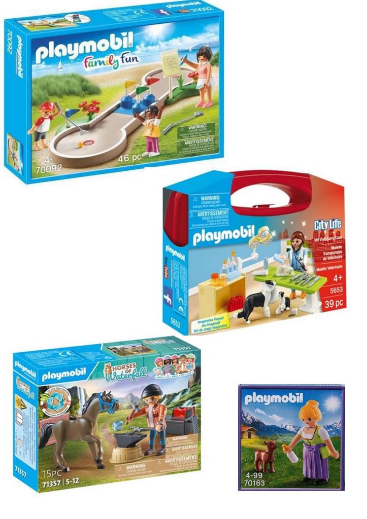 PLAYMOBIL Veerats, hoefsmid, minigolf en heidi met geit, Enlèvement ou Envoi, Neuf, Ensemble complet