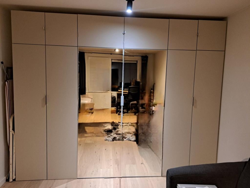 IKEA PLATSA kleerkast met spiegeldeuren, 200 cm ou plus, Utilisé, Avec tablette(s), 150 à 200 cm