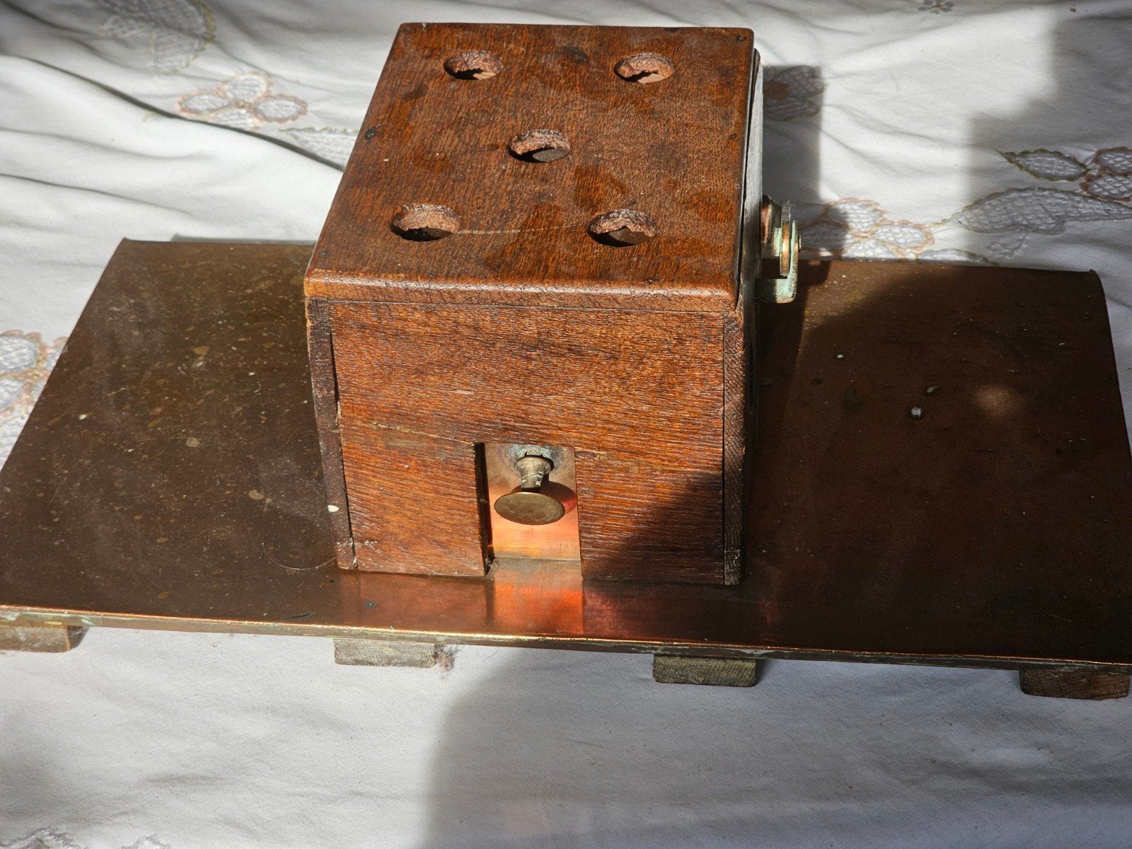 Radiateur de voiture hollandais ancien - chauffe-pieds en cu, Enlèvement ou Envoi