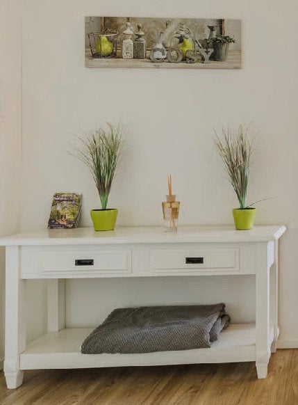 Sidetable wit, Huis en Inrichting, Ophalen, Gebruikt, 100 tot 150 cm, 25 tot 50 cm