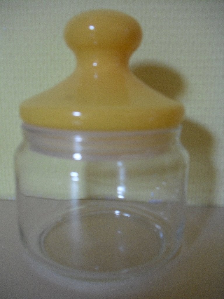 snoeppot, Glas, Geel, Nieuw, Ophalen of Verzenden