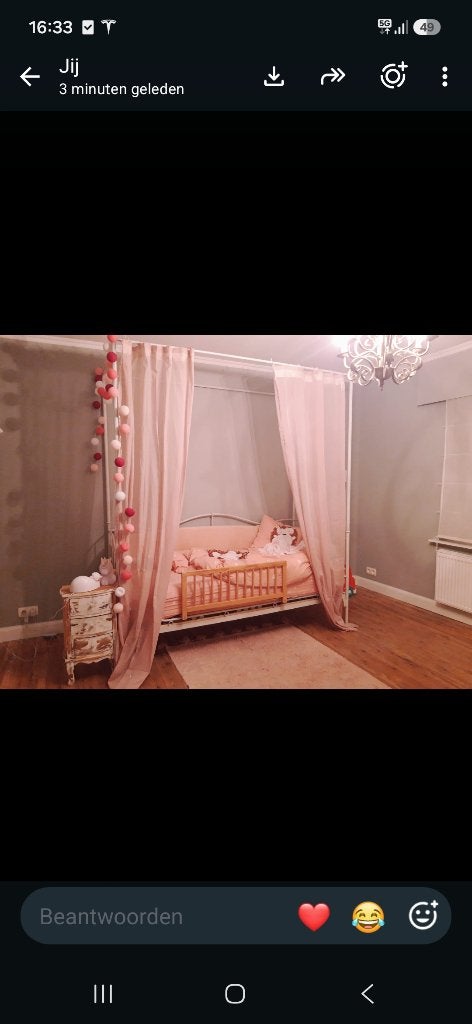 Hemelbed, Ophalen, Gebruikt, 90 cm, Eenpersoons