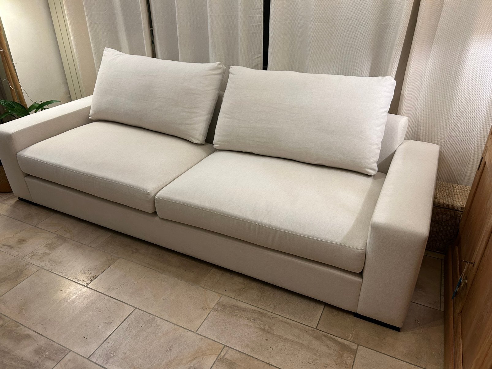 Canape tissu blanc cassé, Enlèvement, Comme neuf