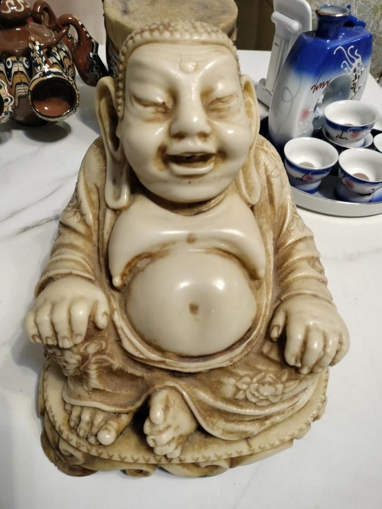 Statue bouddha rieur année 1960/70 un petit accident, Enlèvement