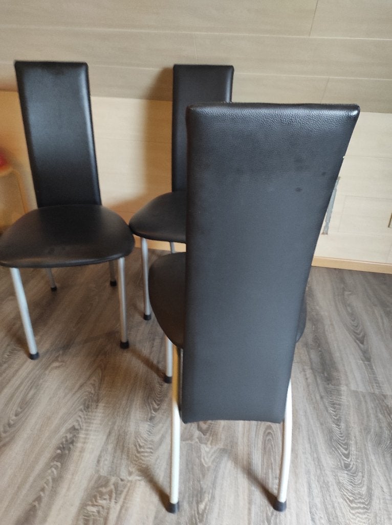 3 sièges, Maison & Meubles, Chaises, Trois, Gris, Synthétique, Enlèvement