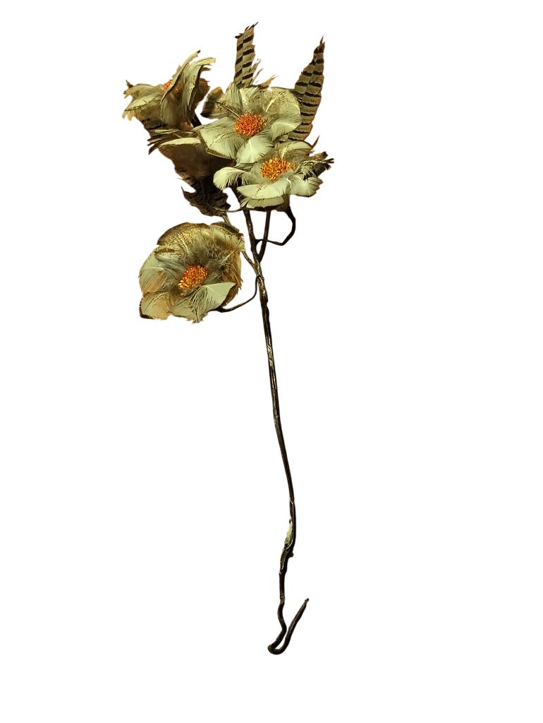 Fleur en plume de faisan vintage année 70, Enlèvement