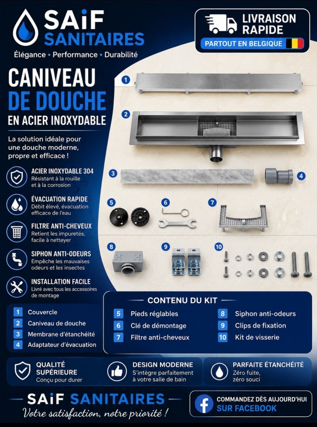 caniveau pour salle de bain, Enlèvement ou Envoi
