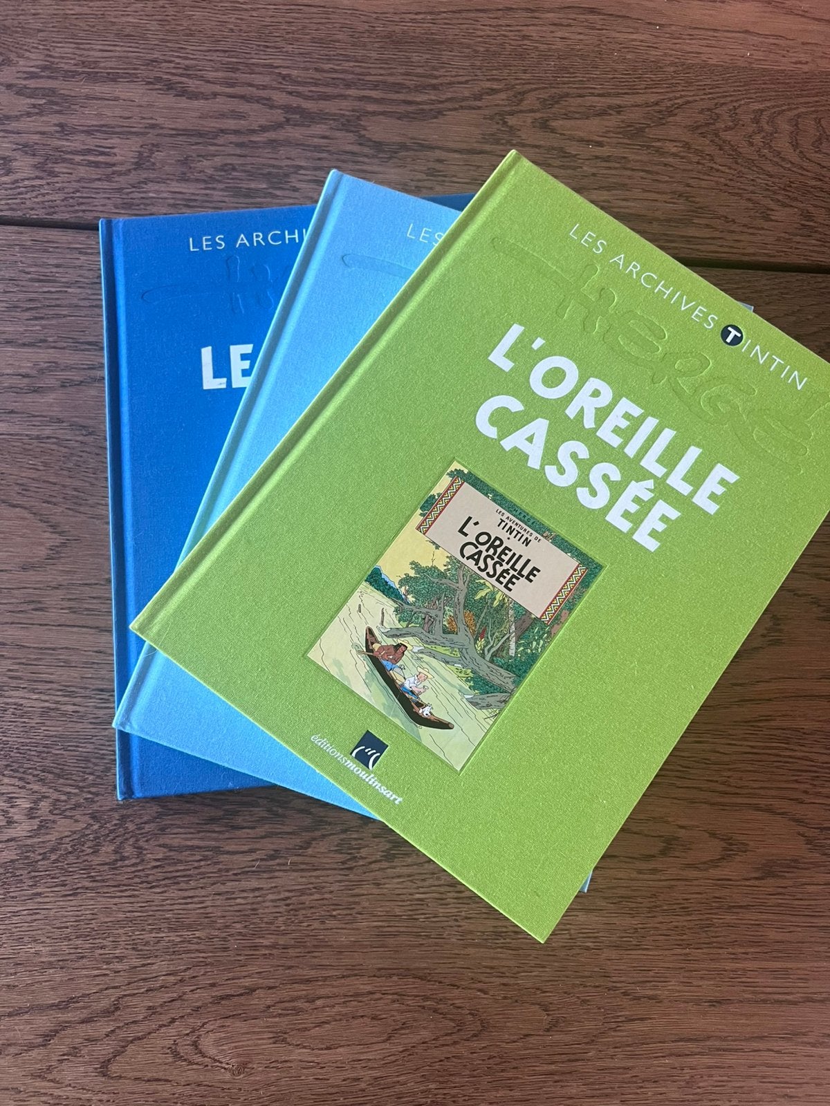Lot de 3 livre tintin oreille cassé lotus bleu et au tibet, Enlèvement ou Envoi, Tintin, Comme neuf