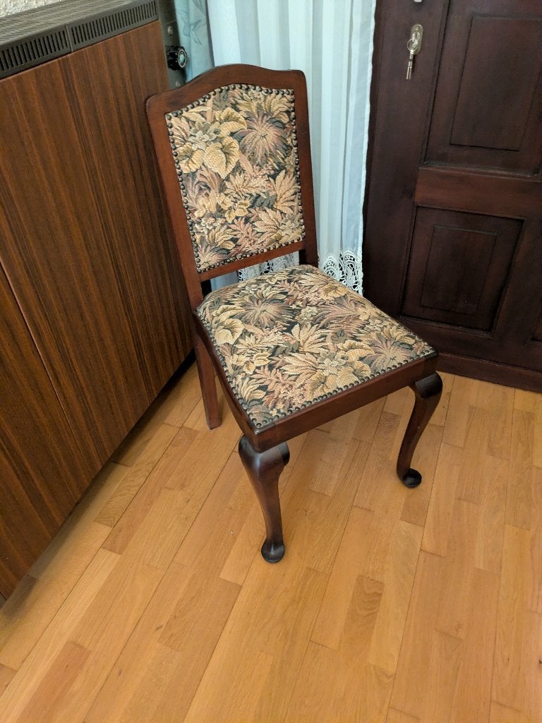 Chaise ancienne en chêne - rembourrée en bon état, Enlèvement, Utilisé, Bois