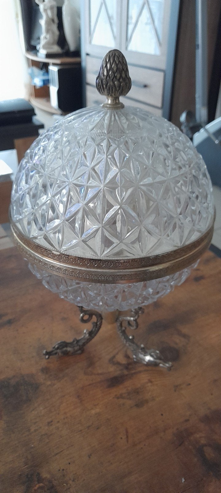 Magnifique Boule de crystal bar à alcool avec shaker, Antiquités & Art, Enlèvement