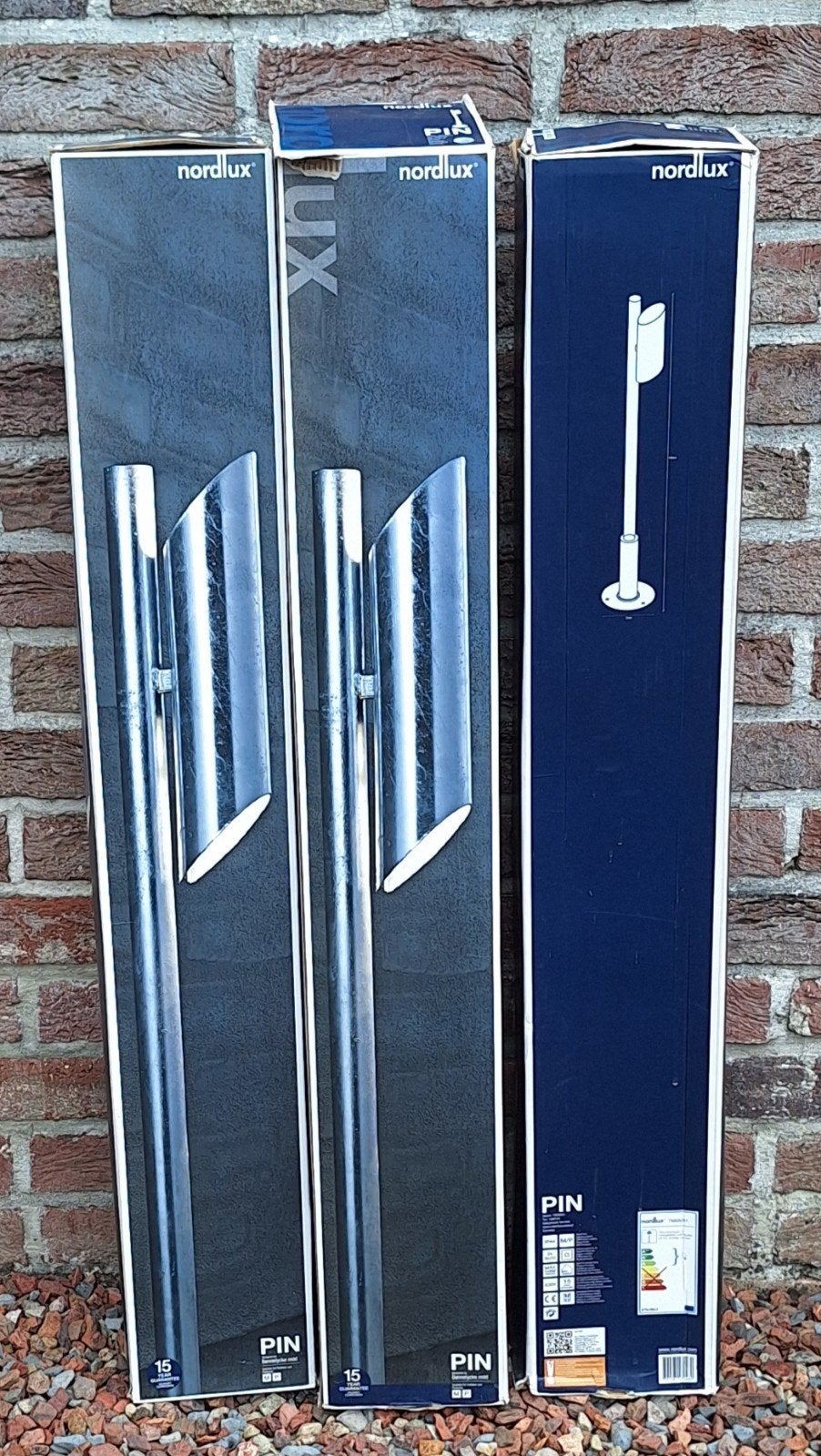 Eclairage allée de jardin Nordlux PIN galvanisé neuves 3 pc, Bricolage & Construction, Panneaux solaires & Accessoires, Enlèvement