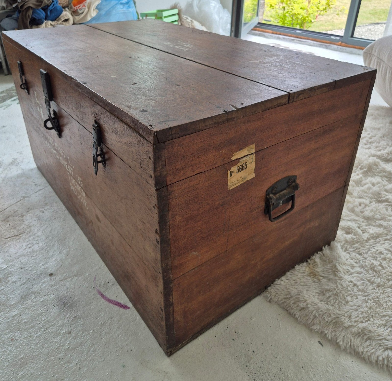 Authentieke houten kist, Huis en Inrichting, Woonaccessoires | Kisten, Ophalen