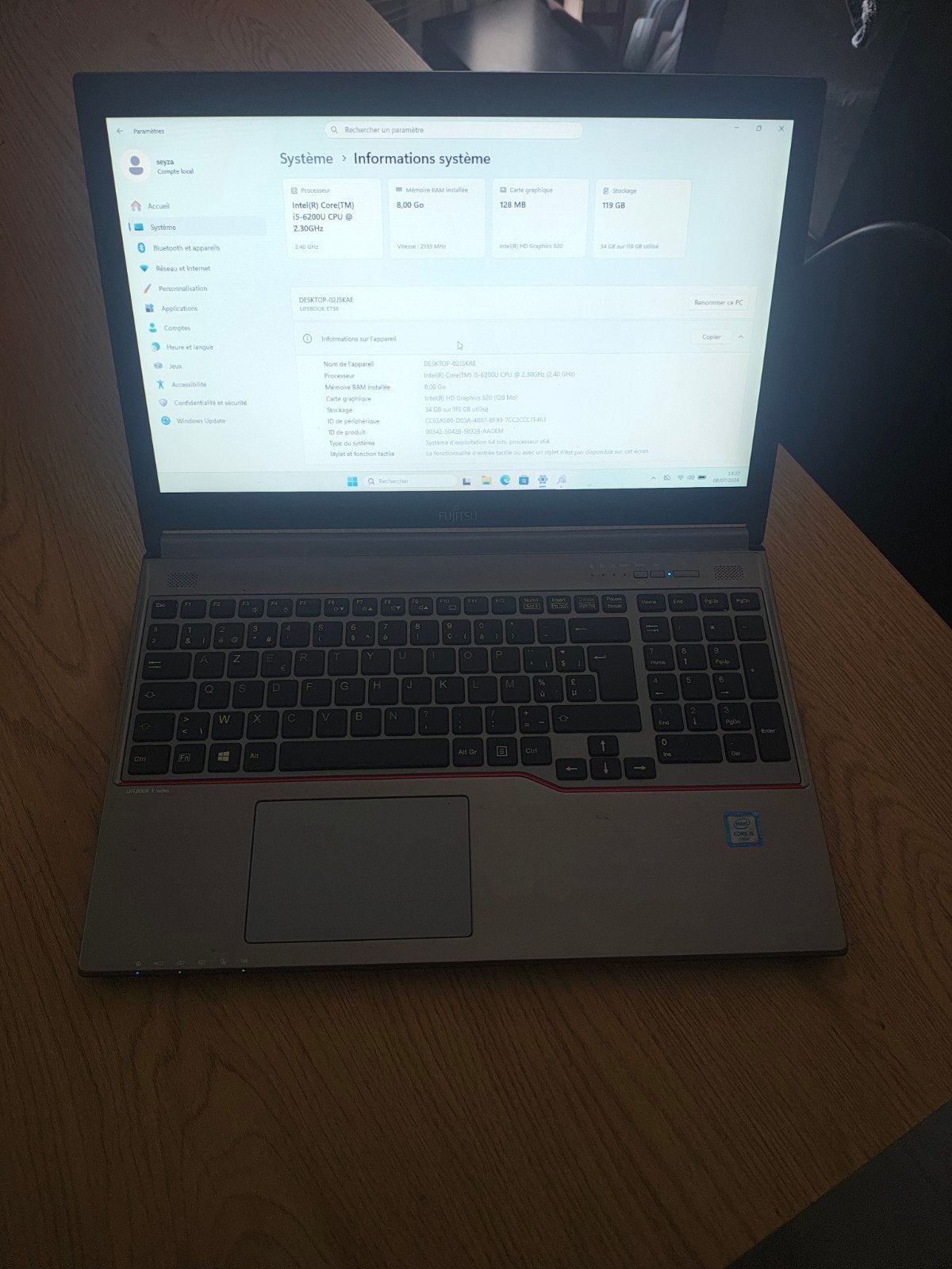 Fujitsu lifebook e séries 15.6", Enlèvement ou Envoi