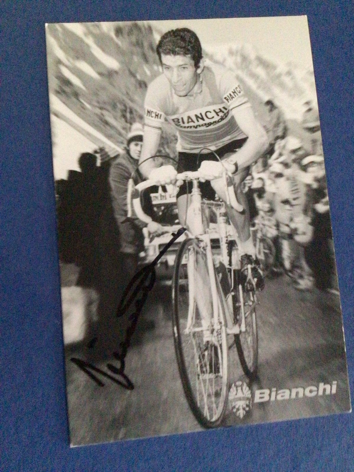 Wielerkaart team bianchi felice gimondi signe, Ophalen of Verzenden, Zo goed als nieuw