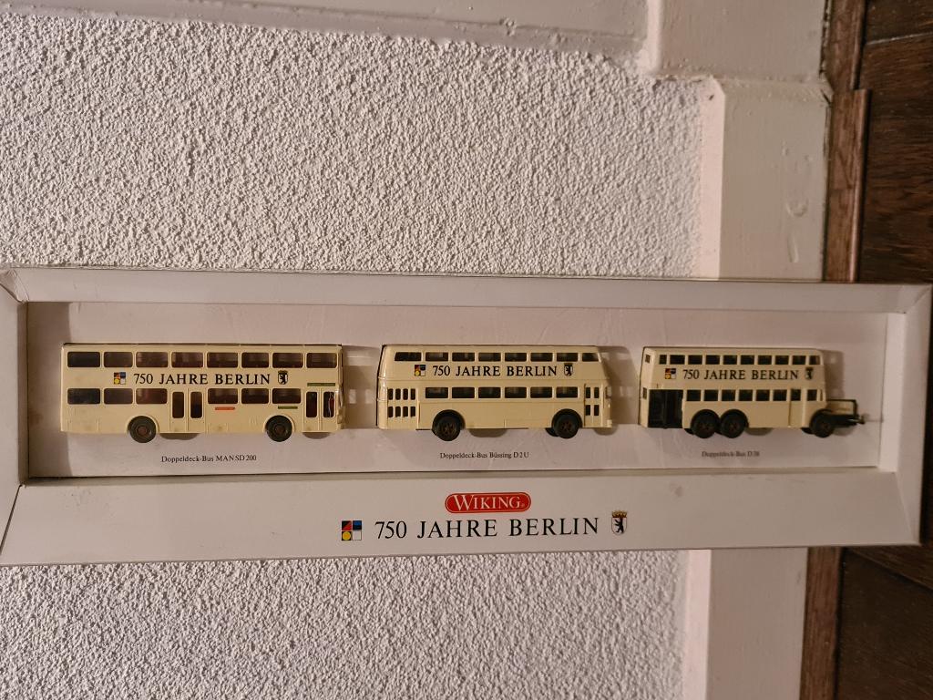 Set van 3 x stadsbus Berlijn dubbeldekker - Wiking 1/87, Verzenden, Zo goed als nieuw, Bus of Vrachtwagen, Wiking