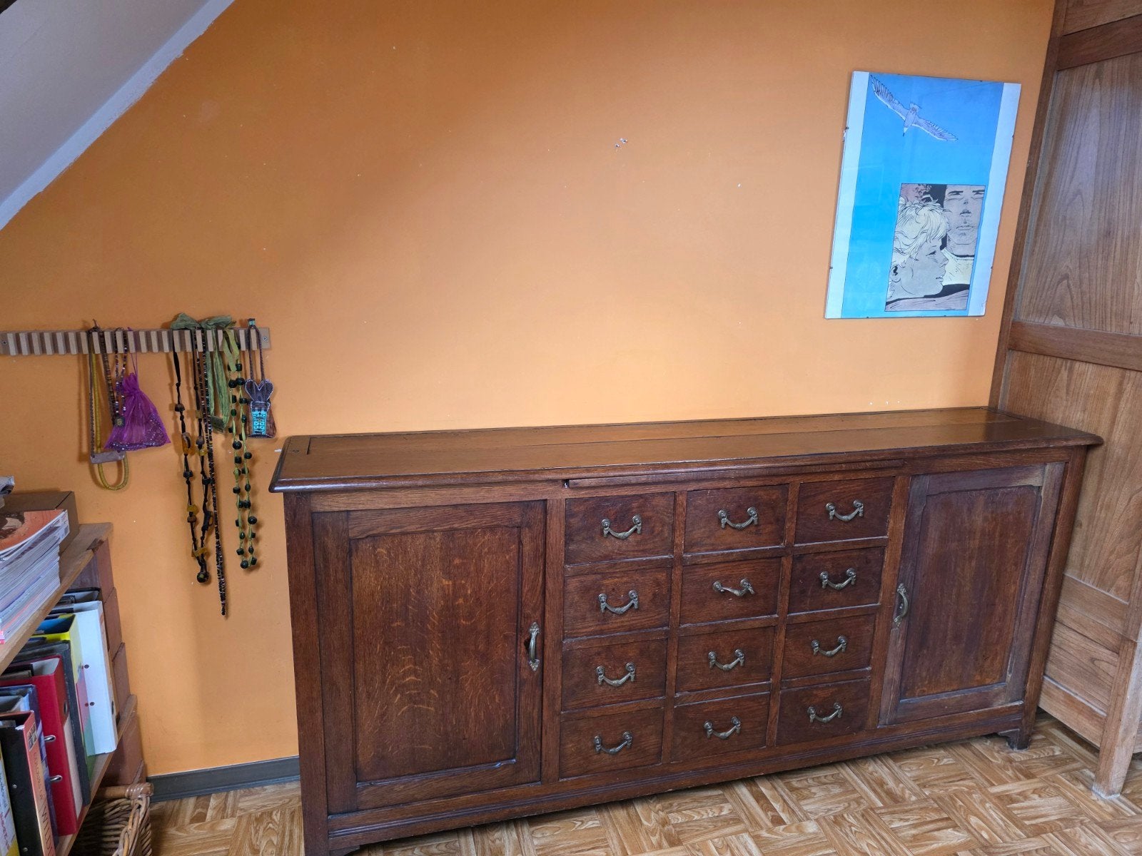 Antieke apothekerskast (vintage) met 12 lades, Ophalen, Met lade(s), 150 tot 200 cm, Zo goed als nieuw