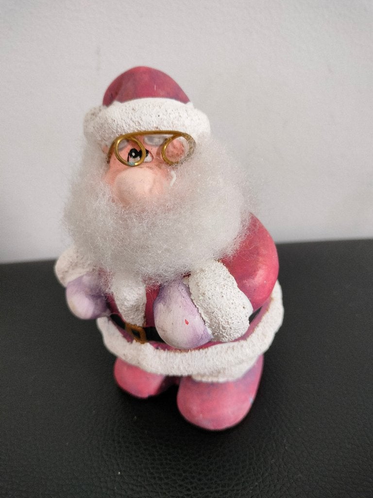 beeldje van grappige Kerstman met zachte baard 11 cm, Ophalen of Verzenden, Zo goed als nieuw