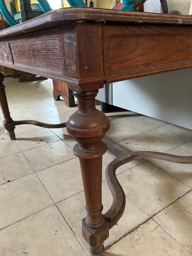 Antieke vol eiken rechthoekige tafel, Ophalen