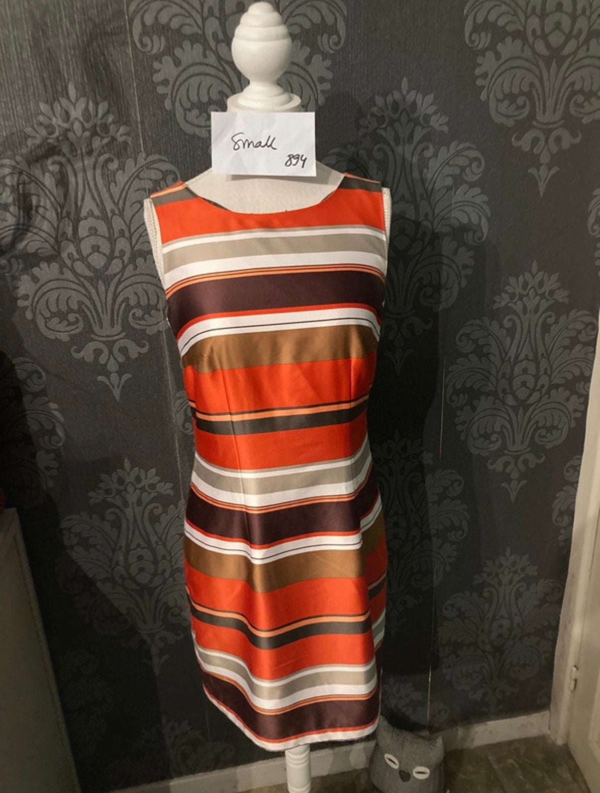 Gestreepte jurk in oranje, esprit small, Kleding | Dames, Oranje, Ophalen of Verzenden, Zo goed als nieuw, Knielengte