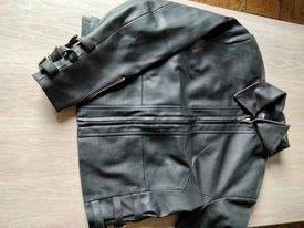 lederen jas 40, Ophalen, Zwart