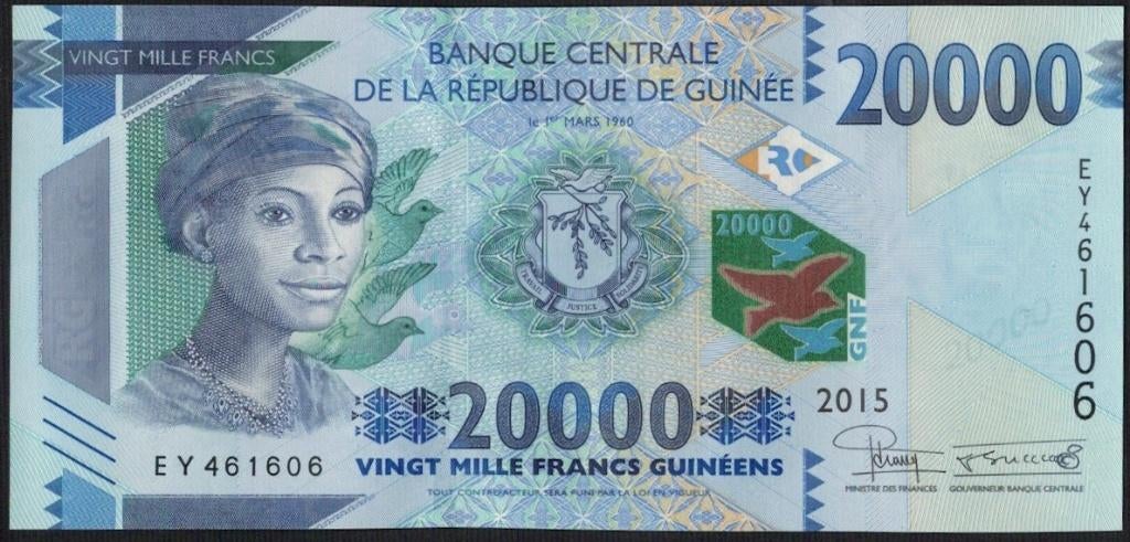Guinea – 20.000 francs 2015, Timbres & Monnaies, Billets de banque | Afrique, Enlèvement ou Envoi, Guinée, Billets en vrac