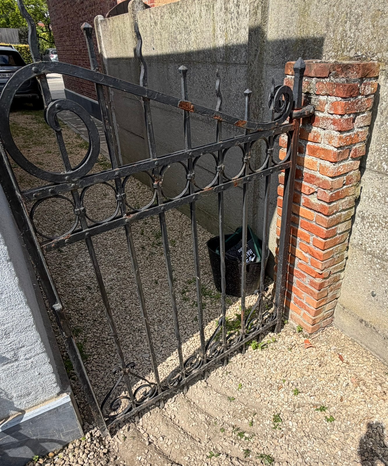 Smeedijzeren poort 1m25, Tuin en Terras, Tuinhekken en Hekwerk, Ophalen, Gebruikt, Sierhekwerk